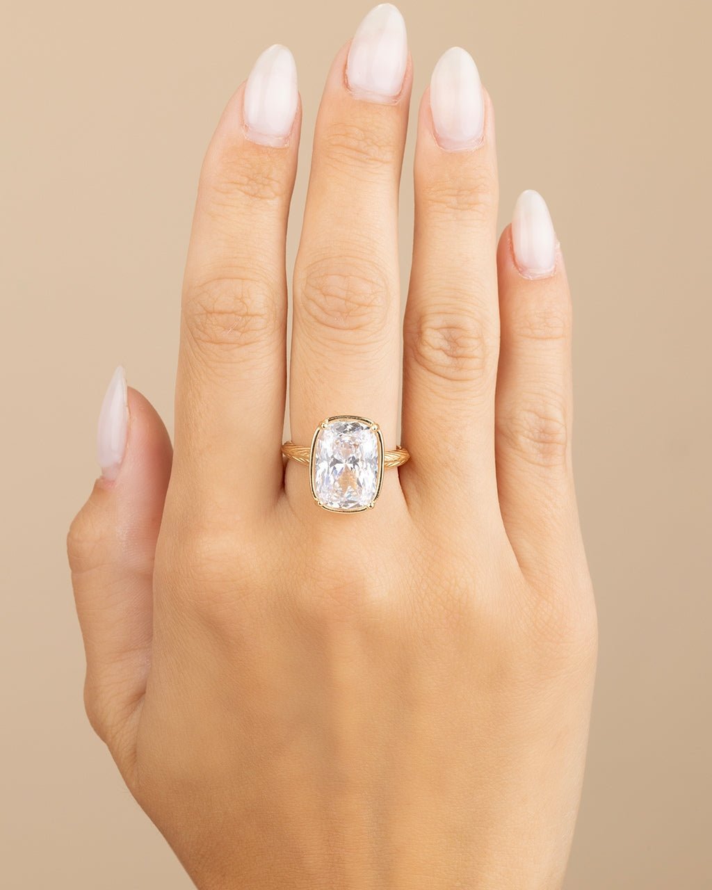 Sterling Silver Elongated Cushion Cocktail Ring